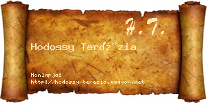 Hodossy Terézia névjegykártya